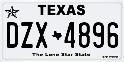 TX license plate DZX4896