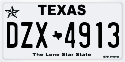TX license plate DZX4913