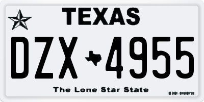 TX license plate DZX4955