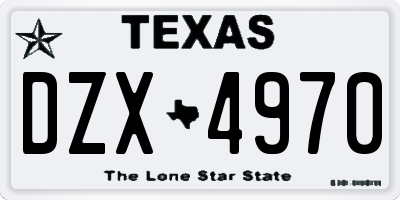 TX license plate DZX4970