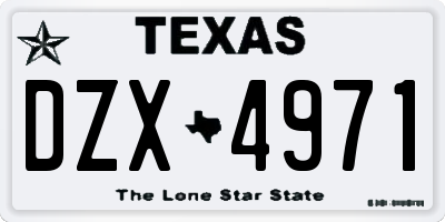 TX license plate DZX4971