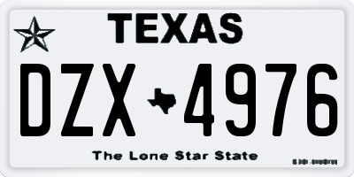 TX license plate DZX4976
