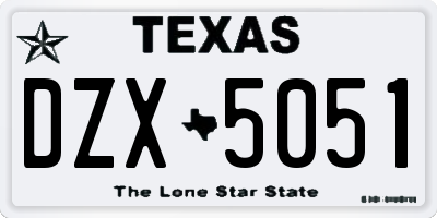 TX license plate DZX5051
