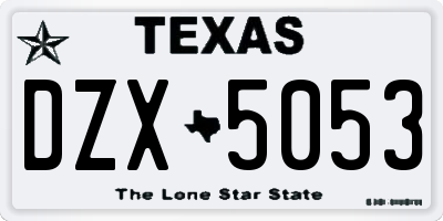 TX license plate DZX5053