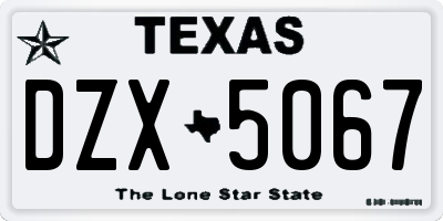 TX license plate DZX5067