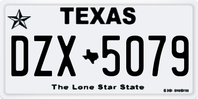 TX license plate DZX5079