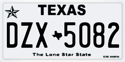 TX license plate DZX5082