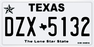 TX license plate DZX5132