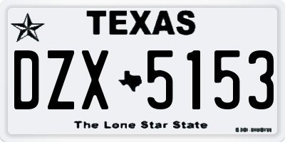 TX license plate DZX5153
