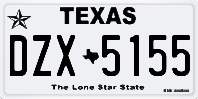 TX license plate DZX5155