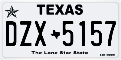 TX license plate DZX5157