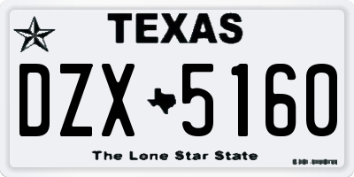 TX license plate DZX5160
