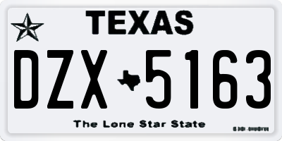 TX license plate DZX5163