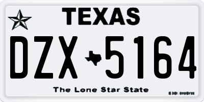 TX license plate DZX5164