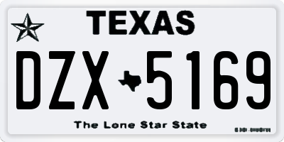 TX license plate DZX5169