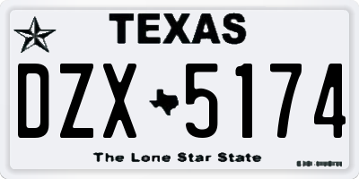 TX license plate DZX5174