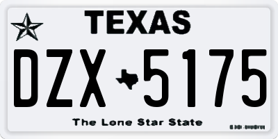 TX license plate DZX5175