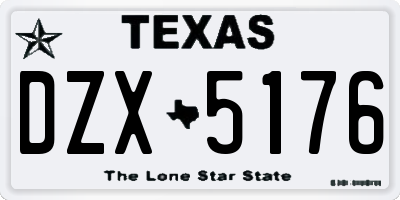 TX license plate DZX5176