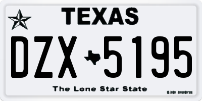 TX license plate DZX5195