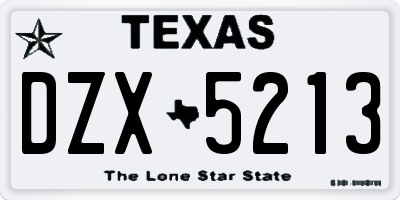 TX license plate DZX5213