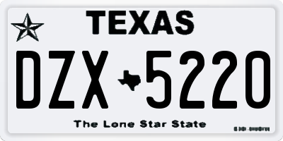 TX license plate DZX5220