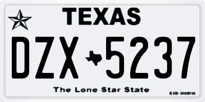 TX license plate DZX5237