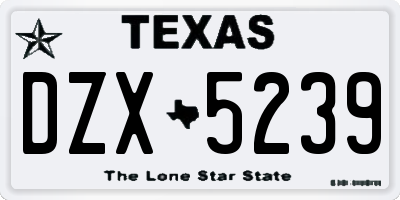 TX license plate DZX5239