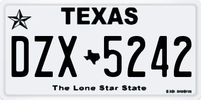 TX license plate DZX5242