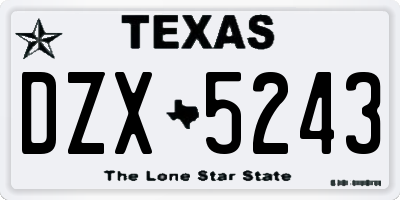 TX license plate DZX5243