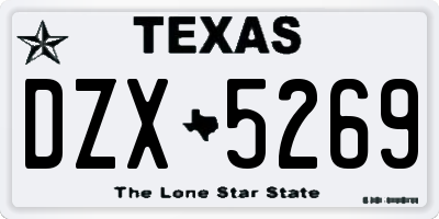 TX license plate DZX5269