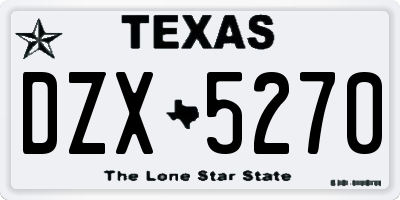 TX license plate DZX5270