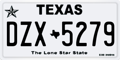 TX license plate DZX5279