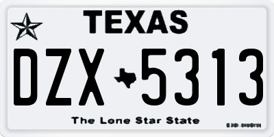 TX license plate DZX5313