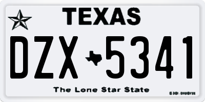 TX license plate DZX5341
