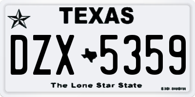 TX license plate DZX5359