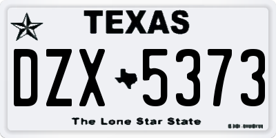 TX license plate DZX5373