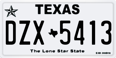 TX license plate DZX5413