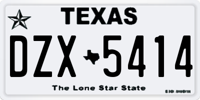 TX license plate DZX5414