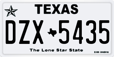 TX license plate DZX5435