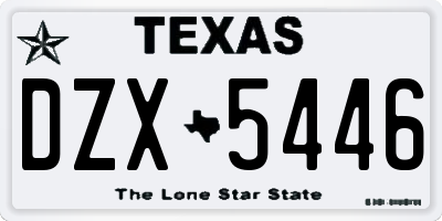 TX license plate DZX5446