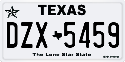 TX license plate DZX5459