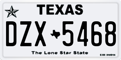 TX license plate DZX5468
