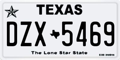 TX license plate DZX5469