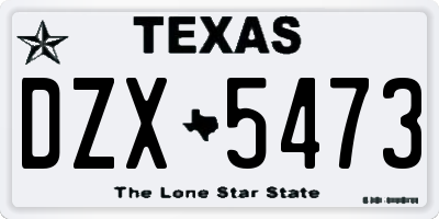 TX license plate DZX5473