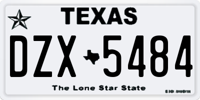 TX license plate DZX5484