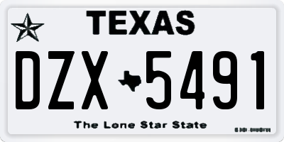 TX license plate DZX5491