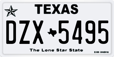 TX license plate DZX5495