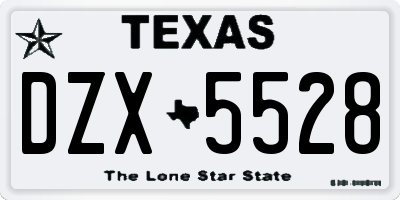 TX license plate DZX5528