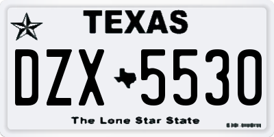 TX license plate DZX5530