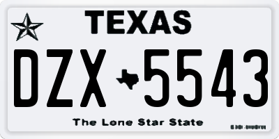TX license plate DZX5543